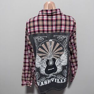 Pie In The Sky Nashville Flannel Guitar Medium Country Western Plaid